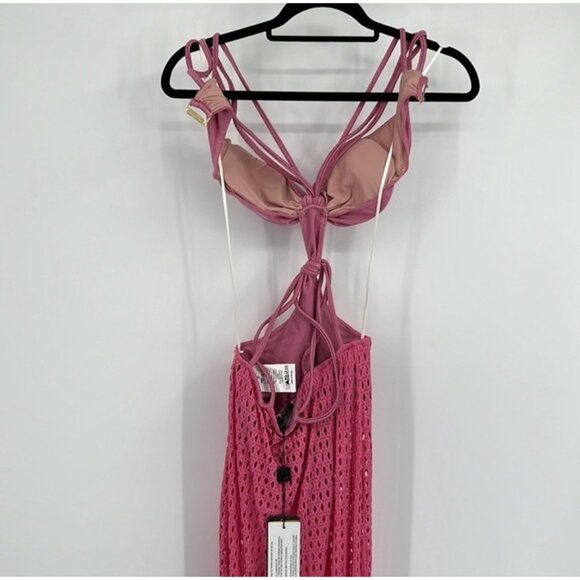 PatBO Cut Out Beach Dress in Blush Pink - Picture 8 of 10